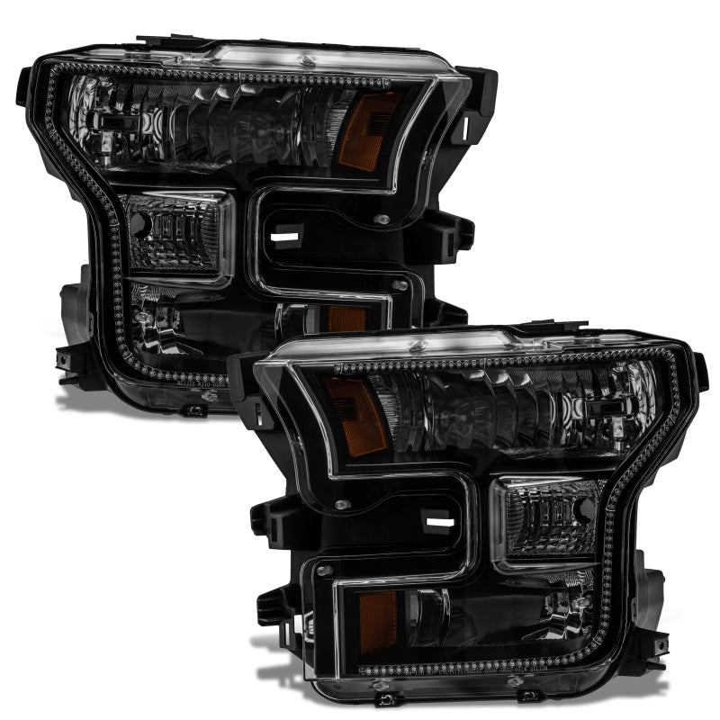 Oracle 15-17 Ford F-150 Dynamic RGB+A Pre-Assembled Headlights Halogen - Black Edition - NO RETURNS