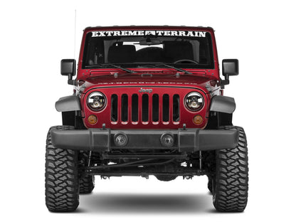 Raxiom 97-18 Jeep Wrangler TJ/JK Axial Series LED Daymaker Headlights- Black Housing (Clear Lens)