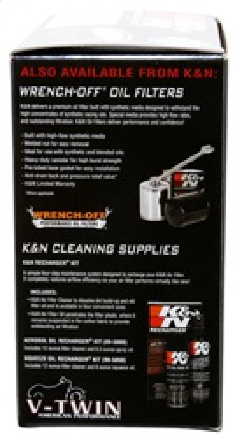 K&N Replacement Unique Air Filter 6.625in L x 4.75in W x 1.625in H with 1 Flange for Harley Davidson