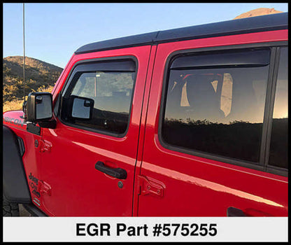 EGR 2018 Jeep Wrangler JL SlimLine In-Channel WindowVisors Set of 4 - Matte Black