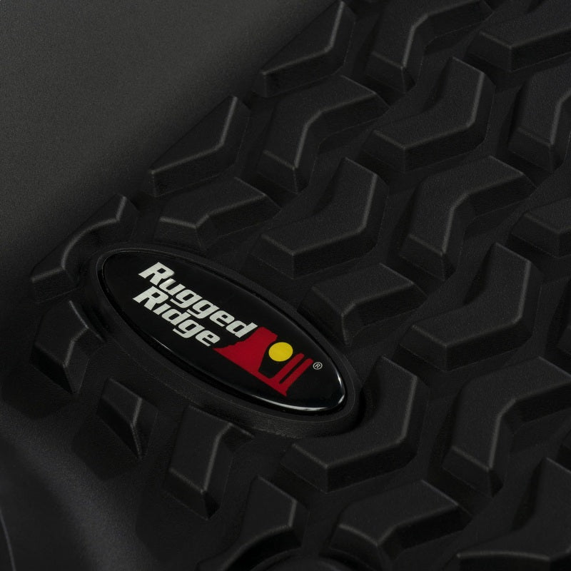 Rugged Ridge Floor Liner Rear Black 2018-2020 Jeep Wrangler JL 2 Dr Rugged Ridge Floor Mats - Rubber