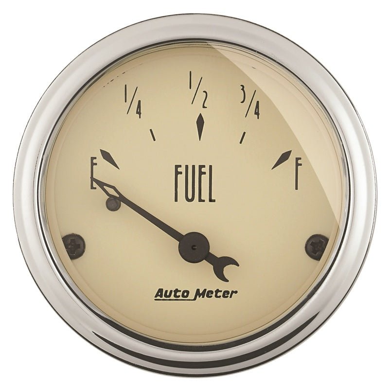 Autometer 2-1/16in Antique Beige 0E to 90F Electric Fuel Level Gauge AutoMeter Gauges