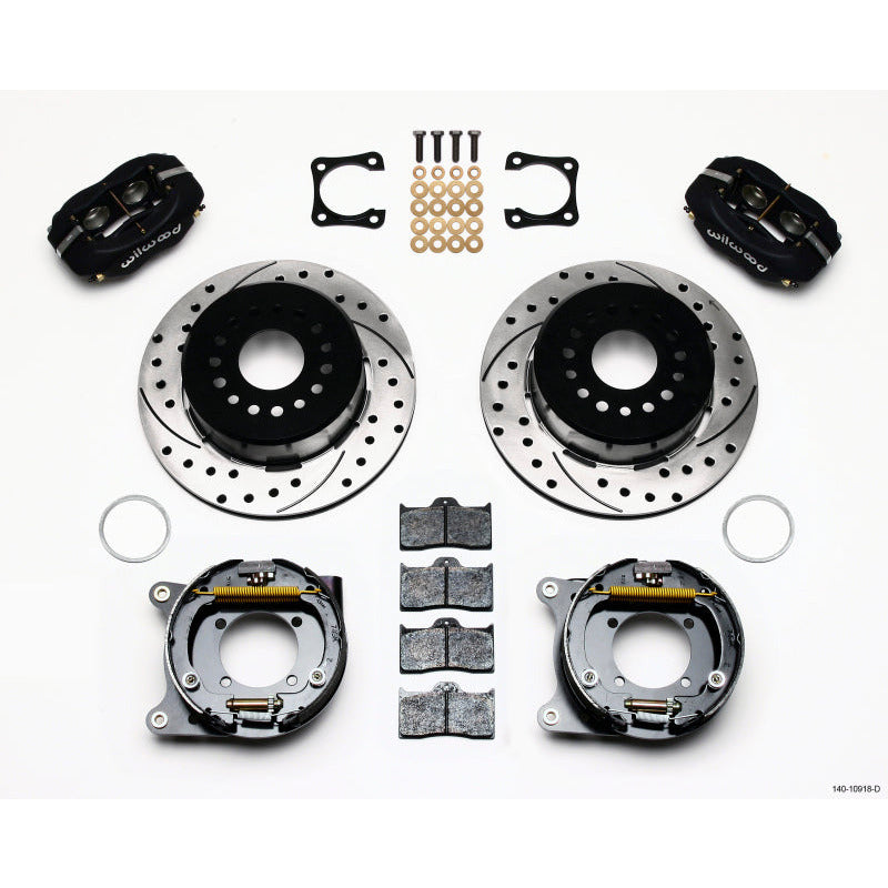 Wilwood Forged Dynalite P/S Park Brake Kit Drilled Chevy 12 Bolt-Spec 3.15in Brng Stggrd mt Wilwood Big Brake Kits