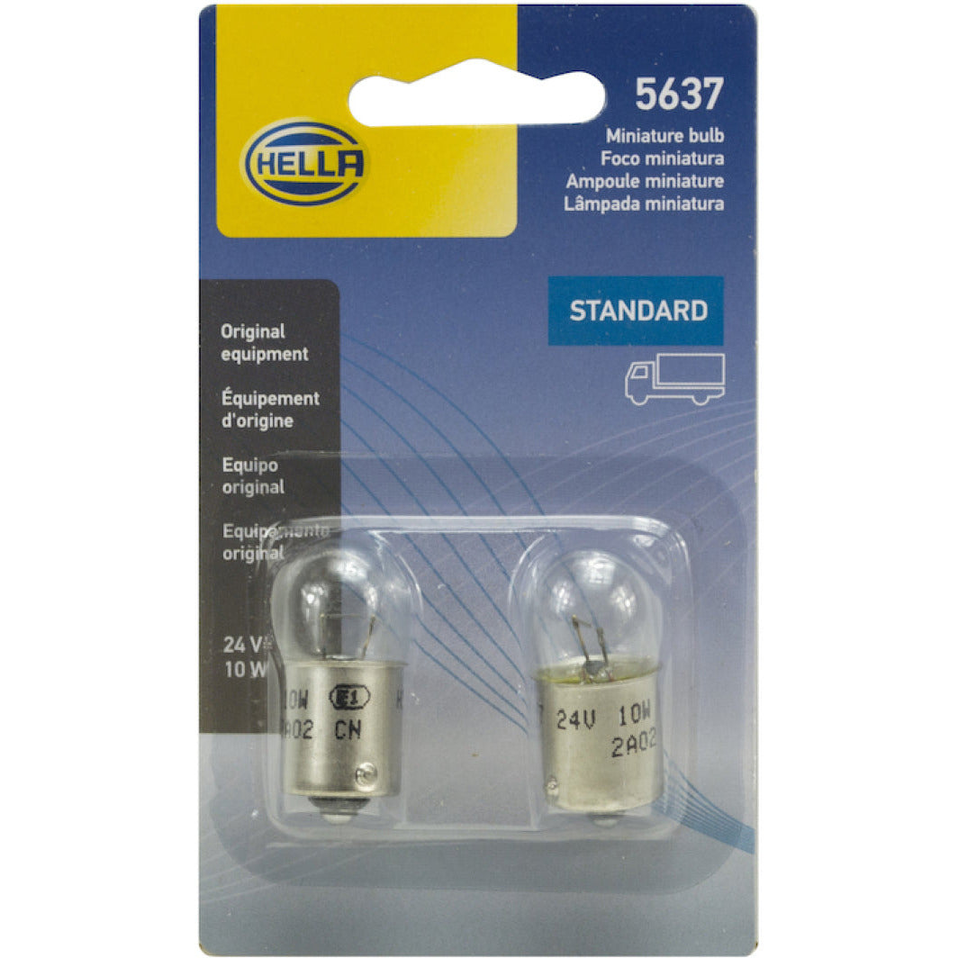 Hella Bulb 5637 24V 10W Ba15S B6 (2) Hella Bulbs