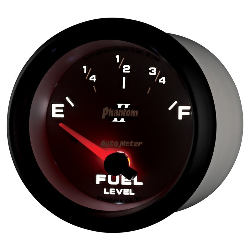 AutoMeter Gauge Fuel Level 2-5/8in. 0 Ohm(e) to 90 Ohm(f) Elec Phantom II AutoMeter Gauges