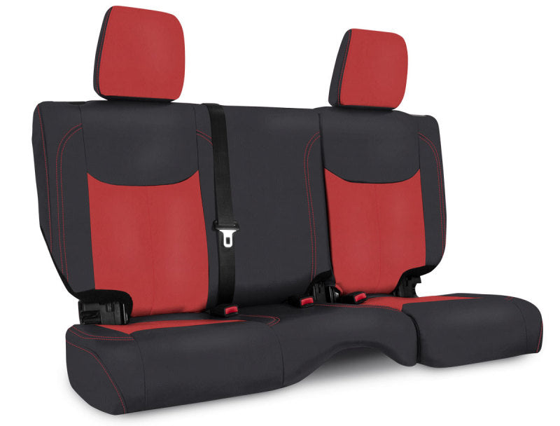 PRP 13-18 Jeep Wrangler JKU Rear Seat Cover/4 door - Black/Red