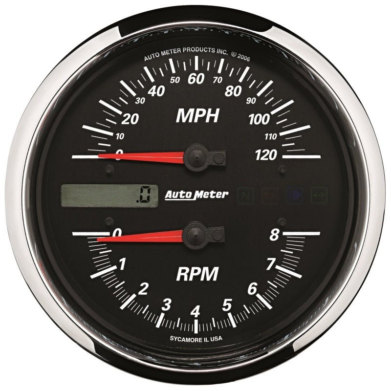 Autometer Pro-Cycle Gauge Tach/Speedo 4 1/2in 8K Rpm/120 Mph Black AutoMeter Gauges