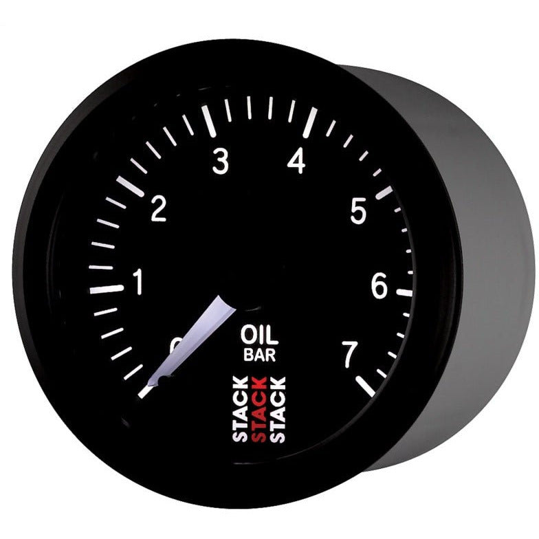 Autometer Stack 52mm 0-7 Bar M10 Male Pro Stepper Motor Oil Pressure Gauge - Black AutoMeter Gauges