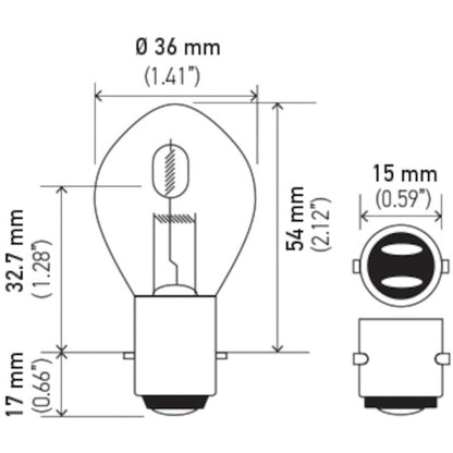 Hella Bulb 6260 12V 60/60W Ba20D B11 S2 Hella Bulbs