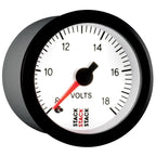 Autometer Stack 52mm 8-18V Pro Stepper Motor Battery Voltage Gauge - White AutoMeter Gauges