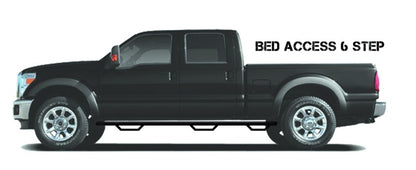 N-Fab Nerf Step 15-17 Ford F-150 SuperCrew 5.5ft Bed - Gloss Black - Bed Access - 3in