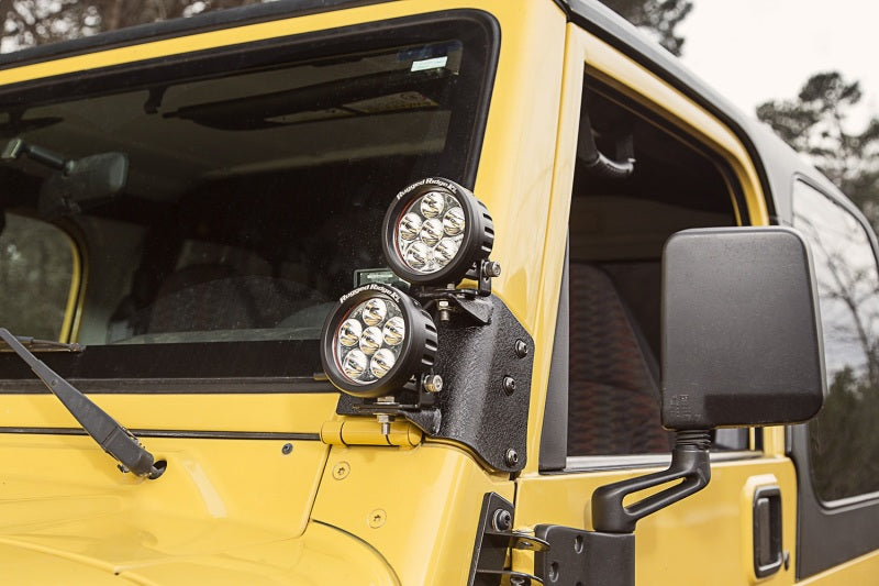 Rugged Ridge 97-06 Jeep Wrangler TJ/LJ 3.5in Round Dual A-Pillar LED Kit Rugged Ridge Light Bars & Cubes