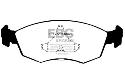 EBC 85-89 Mercury Merkur Scorpio 2.9 Greenstuff Front Brake Pads