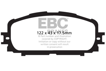 EBC 12+ Toyota Yaris 1.5 Greenstuff Front Brake Pads