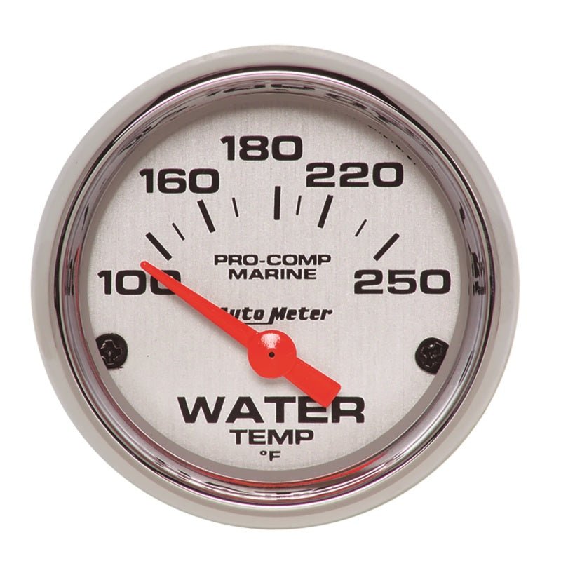 Autometer Marine Chrome Ultra-Lite 2-1/16in 100-250 Degrees Electric Water Temperature Gauge AutoMeter Gauges