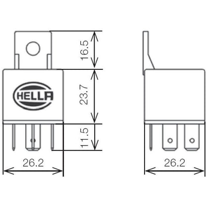 Hella RELAY MINI ISO 5P 12V SPST D87 DIO BKT Hella Bulbs