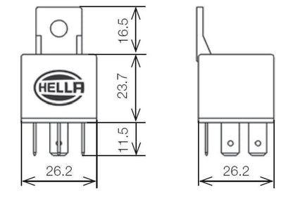 Hella Relay 12V 20/40A Spdt Res Bkt