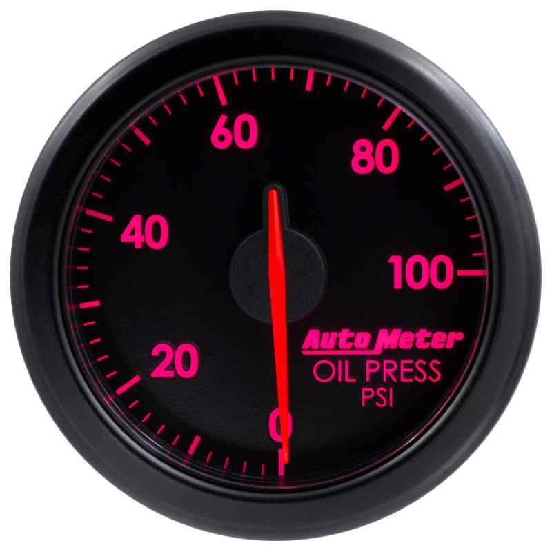 Autometer Airdrive 2-1/6in Oil Pressure Gauge 0-100 PSI - Black AutoMeter Gauges