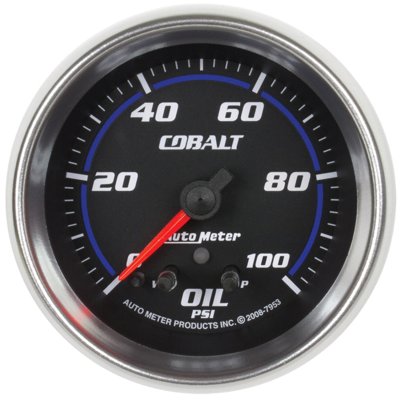 Autometer Cobalt Oil Pressure Gauge 2 5/8in 100PSI Stepper Motor w/ Peak and Warn AutoMeter Gauges