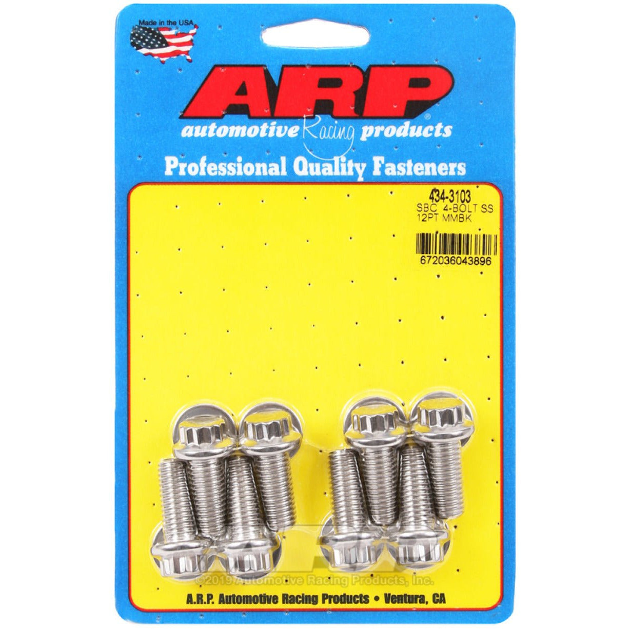 ARP SB Chevy 4-Bolt SS 12pt Motor Mount Bolt Kit ARP Hardware Kits - Other