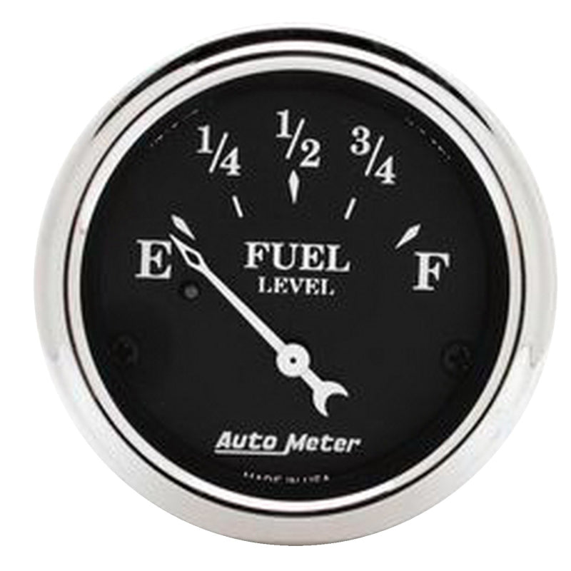 Autometer 2 1/16in Old Tyme 73-10 Ohm Electronic Fuel Level Gauge - Black AutoMeter Gauges