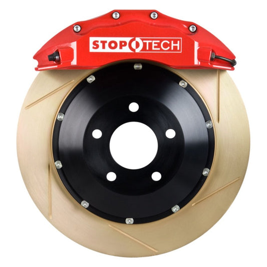 StopTech 14-15 Chevy Corvette Z51 Front BBK w/ Red ST-60 380x32mm Zinc Coated Slotted Rotors Stoptech Big Brake Kits