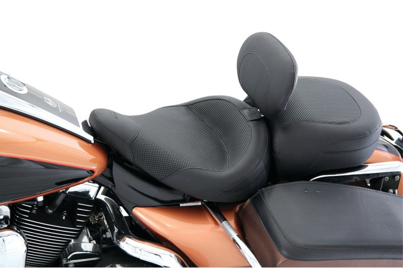 Mustang 83-21 Harley Electra Glide,Rd King Police Std Tour Solo Seat w/DBR Textured - Black