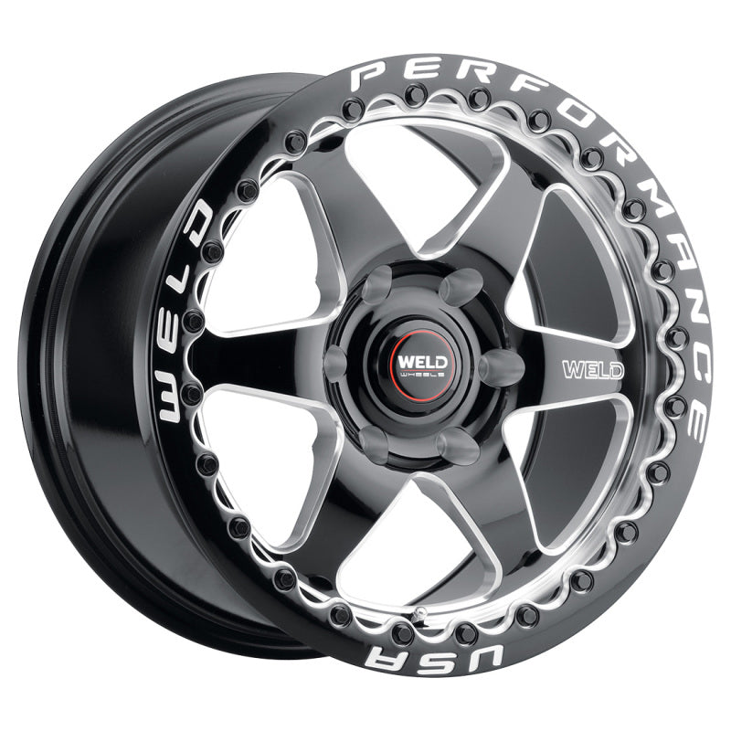 Weld S904 15x12 Ventura Beadlock 5x114.3 ET28 BS7.6 Gloss BLK MIL DIA 78.1 Weld Wheels - Cast