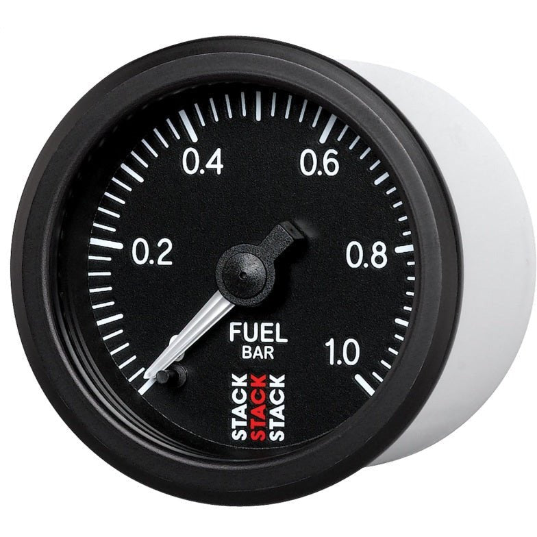 Autometer Stack 52mm 0-1 Bar M10 Male Pro Stepper Motor Fuel Pressure Gauge - Black AutoMeter Gauges