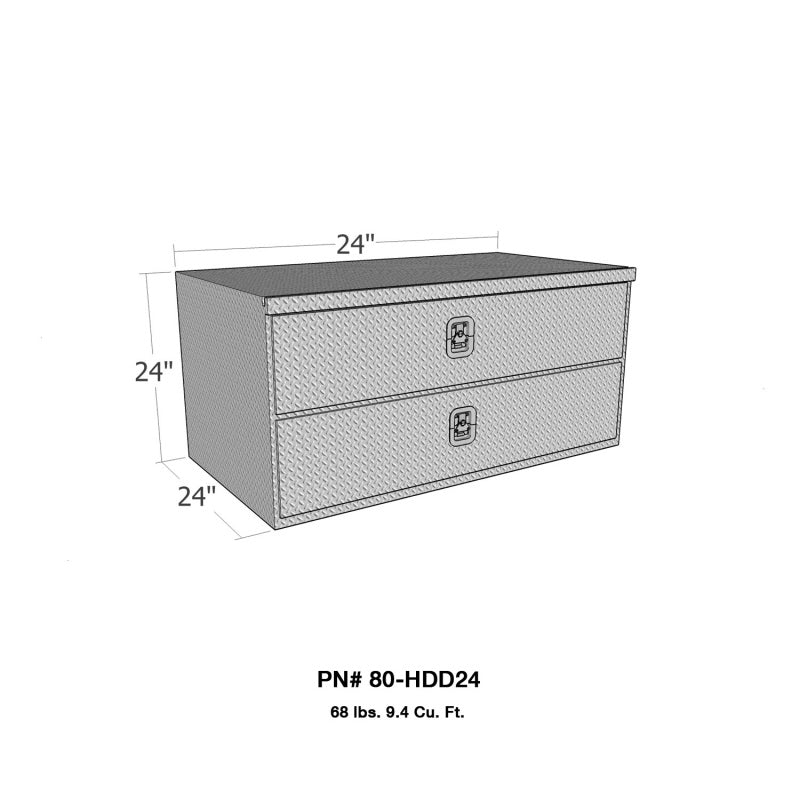 Westin/Brute HD Under Body 24in x 24in w/Top & Bottom Drawers - Aluminum