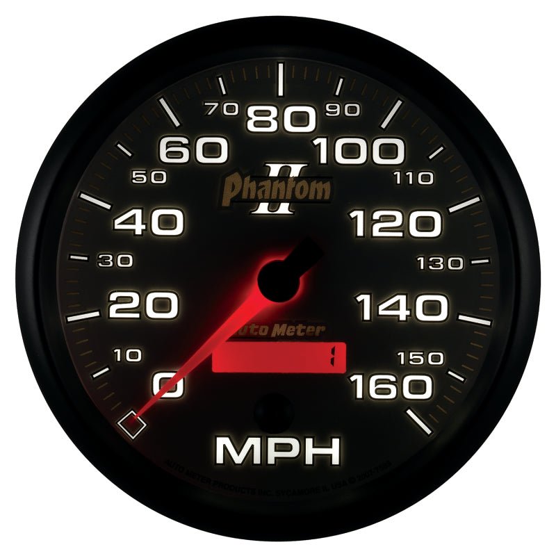 Autometer Phantom II 5in Electrical Programmable Speedometer 150MPH AutoMeter Gauges