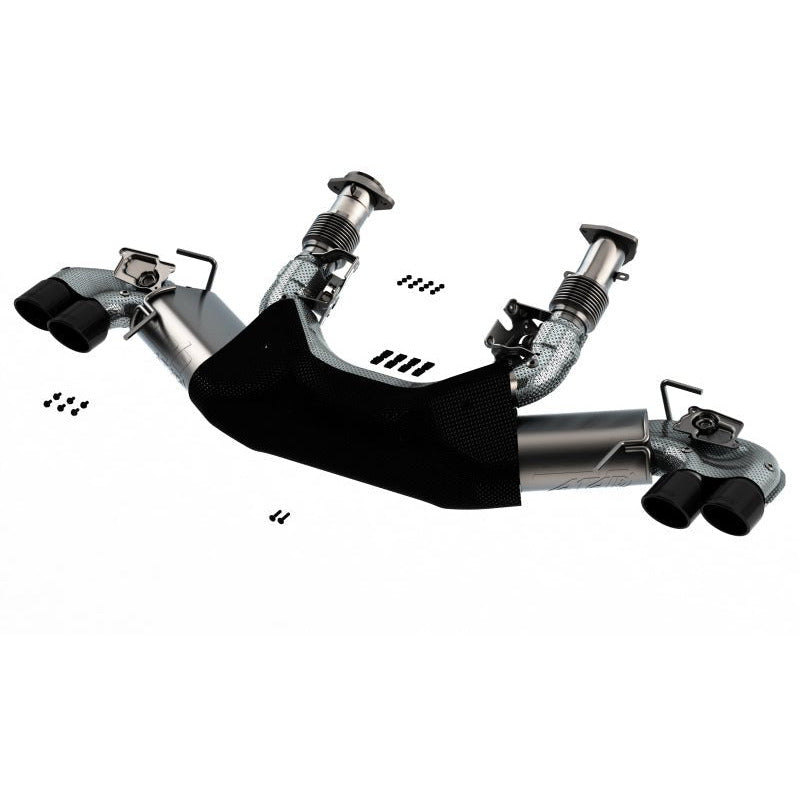 Borla 2020 Chevrolet Corvette C8 6.2 ATAK 3in Exhaust System Dual Round Rolled A/C Black Chrome Tips Borla Catback