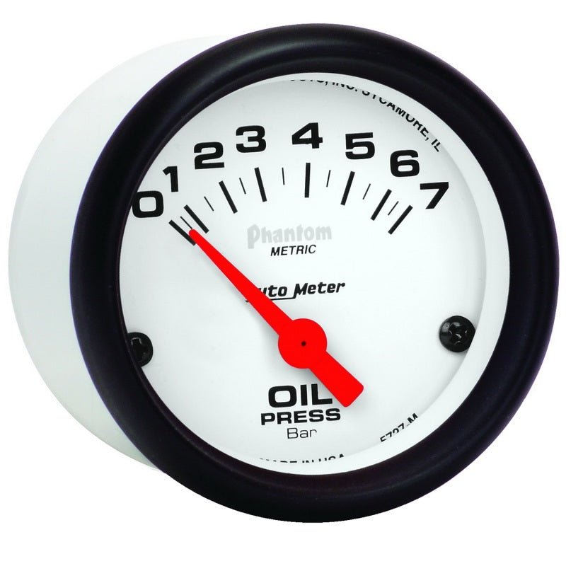 Autometer Phantom 2-1/16in 0-7 BAR Electric Oil Pressure Gauge AutoMeter Gauges