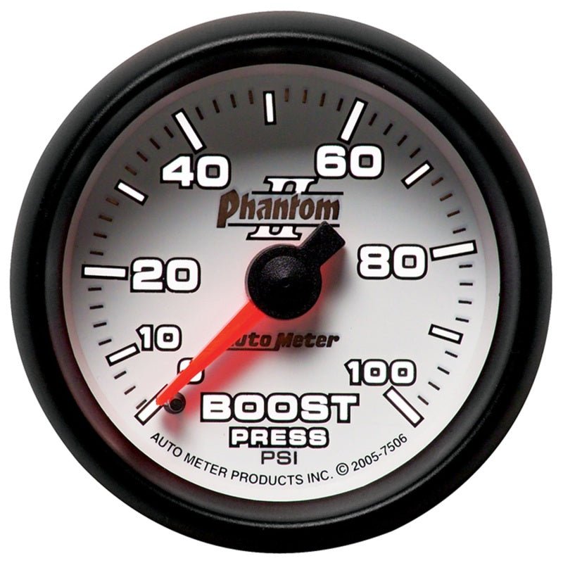 Autometer Phantom II 52.4mm Mechanical 0-100psi Boost Gauge AutoMeter Gauges