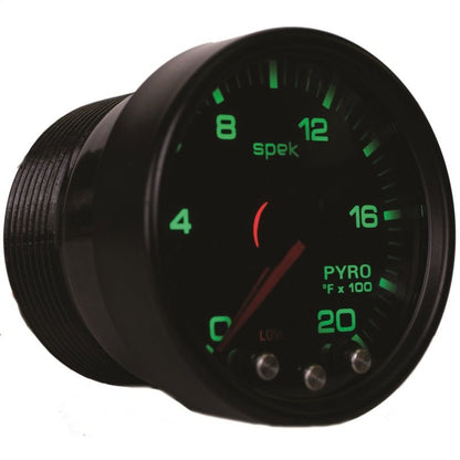 Autometer Spek-Pro Gauge Pyro. (Egt) 2 1/16in 2000f Stepper Motor W/Peak & Warn Blk/Smoke/Blk AutoMeter Gauges