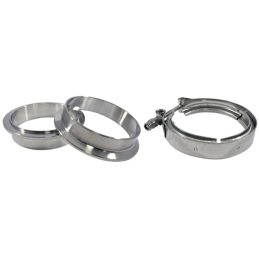 Torque Solution Stainless Steel V-Band Clamp & Flange Kit - 2.25in (57mm) Torque Solution Clamps