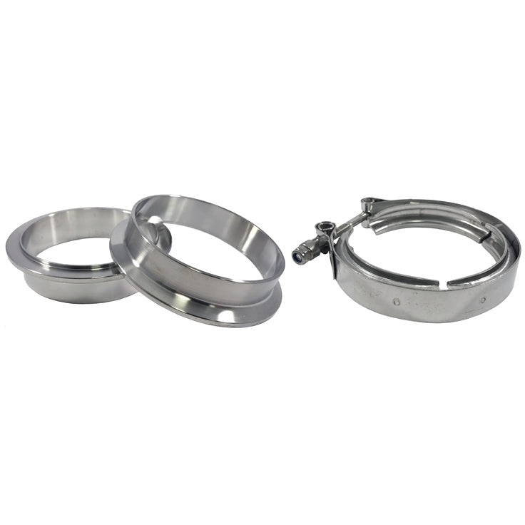 Torque Solution Stainless Steel V-Band Clamp & Flange Kit - 3in (76mm) Torque Solution Clamps