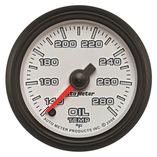 Autometer Pro-Cycle Gauge Oil Temp 2 1/16in 140-280f Digital Stepper Motor White AutoMeter Gauges