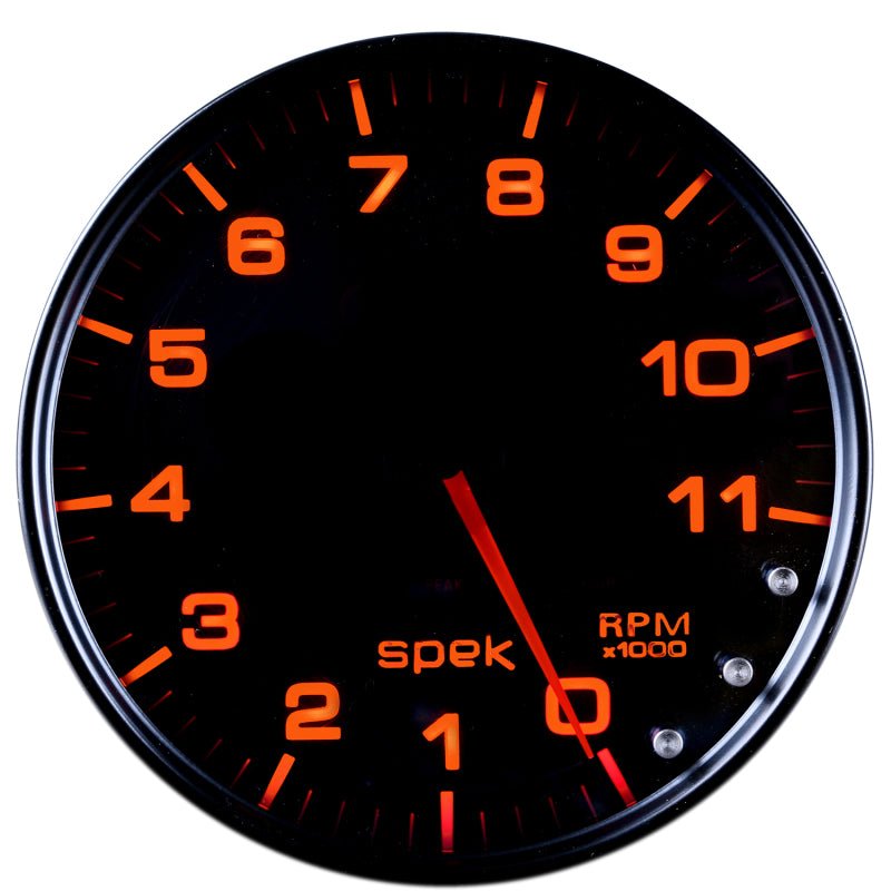 Autometer Spek-Pro Gauge Tachometer 5in 11K Rpm W/Shift Light & Peak Mem Black/Smoke/Black AutoMeter Gauges