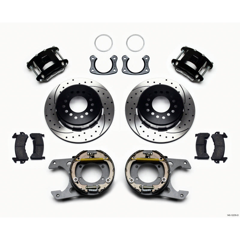 Wilwood D154 P/S Park Brake Kit Drilled New Big Ford 2.50in Off Front Mount Wilwood Big Brake Kits