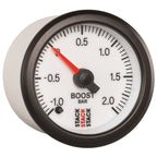 Autometer Stack 52mm -1 to +2 Bar (Incl T-Fitting) Pro Stepper Motor Boost Pressure Gauge - White AutoMeter Gauges