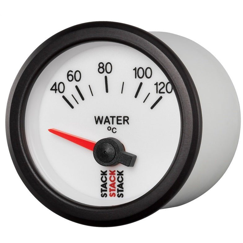 Autometer Stack 52mm 40-120 Deg C M10 Male Electric Water Temp Gauge - White AutoMeter Gauges