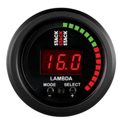 Autometer Stack Instruments 52mm Wideband Air-Fuel Ratio (LAMBDA) Gauge - Black AutoMeter Gauges