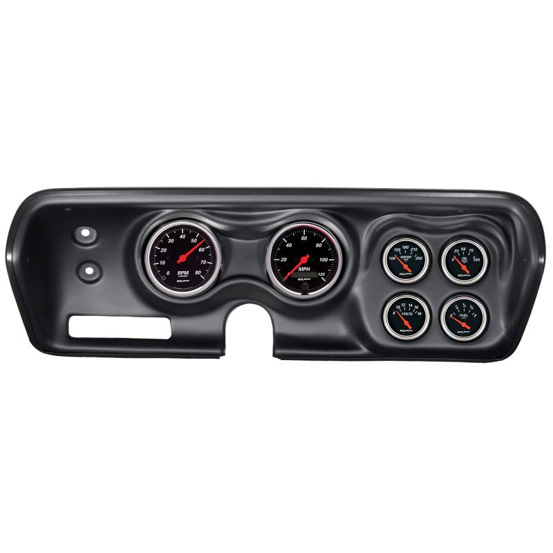 Autometer Designer Black 71-74 Charger/ GTX/ Road Runner Dash Kit 6pc Tach/MPH/Fuel/Oil/WTMP/Volt AutoMeter Gauges