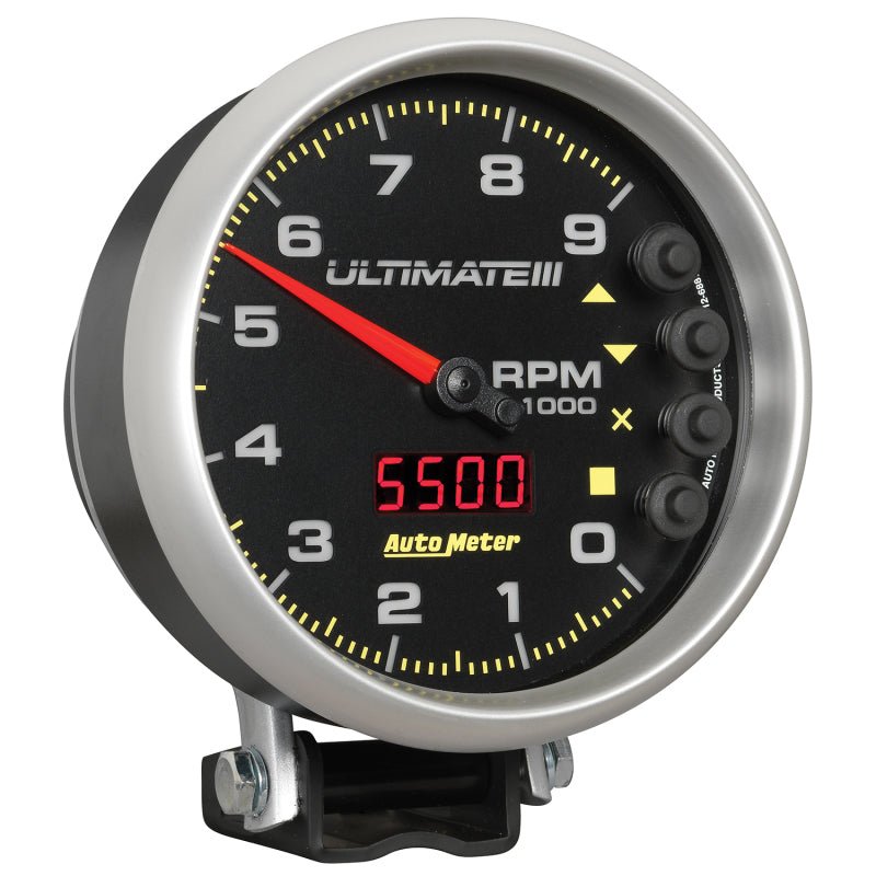 Autometer 5 inch Ultimate III Playback Tachometer 9000 RPM - Black AutoMeter Performance Monitors