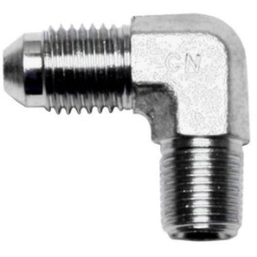 Wilwood 90 Deg Elbow Fitting -4 AN NPT Male to 1/8-27 Wilwood Brake Hardware