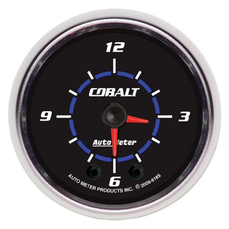 Autometer Cobalt 2-1/16in 12 Hour Analog Clock AutoMeter Gauges