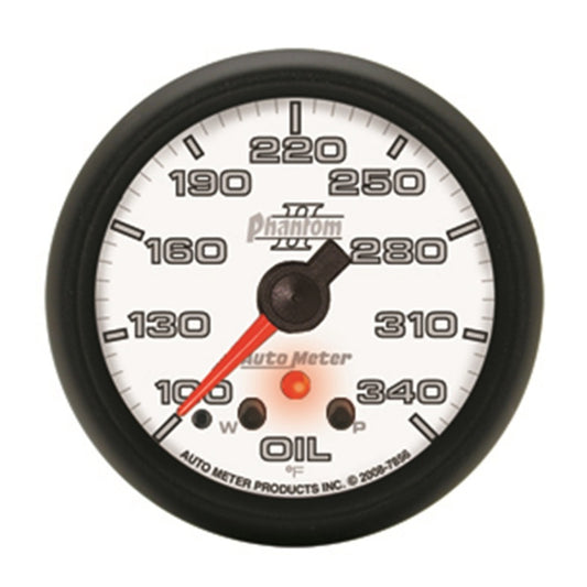 AutoMeter Gauge Oil Temp 2-5/8in. 340 Deg. F Stepper Motor W/ Peak & Warn Phantom II AutoMeter Gauges