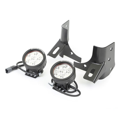 Rugged Ridge 97-06 Jeep Wrangler Round Windshield LED Kit w/ Brackets Rugged Ridge Light Bars & Cubes