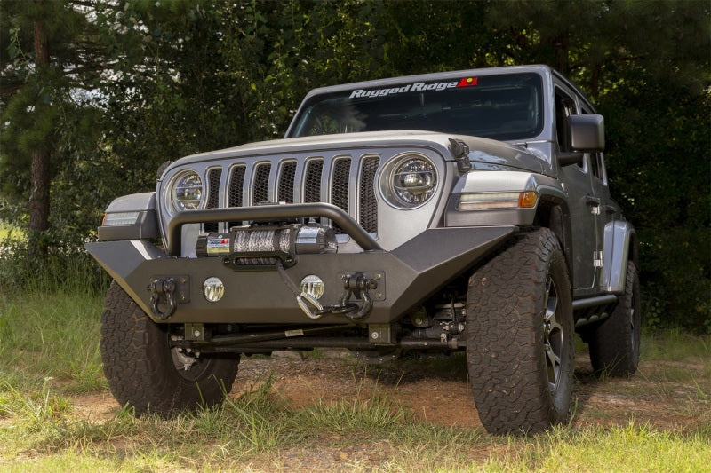 Rugged Ridge Spartan Front Bumper HCE W/Overrider 18-20 Jeep Wrangler JL/JT Rugged Ridge Bumpers - Steel